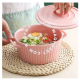[M'sia] Ready Stock Ceramic binaural bowl with lid, salad bowl, soup bowl.