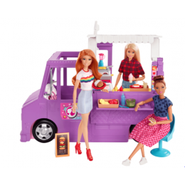 BARBIE FOOD TRUCK WITH MULTIPLE PLAY AREAS