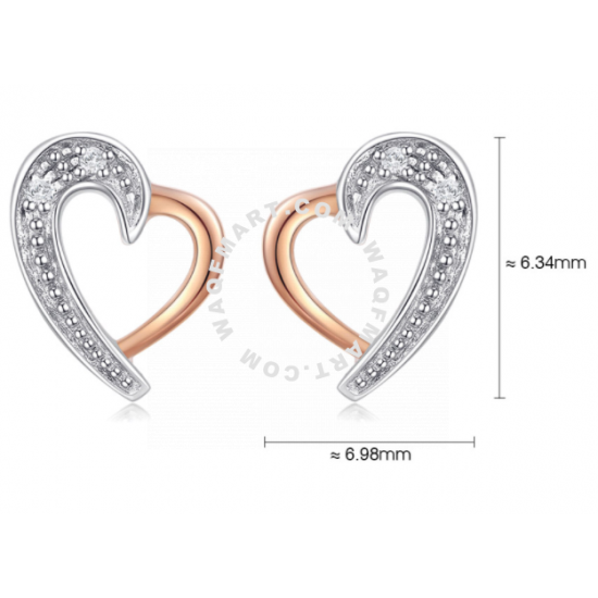 SK JEWELLERY SWAN HEART DIAMOND EARRINGS SDE00492