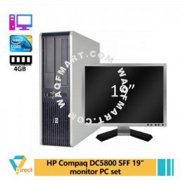 Full set 19" monitor 4GB RAM 250GB HDD HP Compaq DC5800 DC7800 DC7900 SFF desktop PC DC 5800 7800 7900 Refurbished CPU