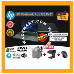 (Refurbished) Laptop HP ProBook 455 G2 AMD - 15.6" - A8 7100 - 4GB RAM - 500GB HDD - ATi Radeon