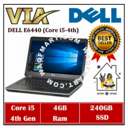【BEST SELLER】BUSINESS NOTEBOOK DELL E6440~CORE i5-4th GEN~4GB RAM~120GB/240GB SSD~WIN 10