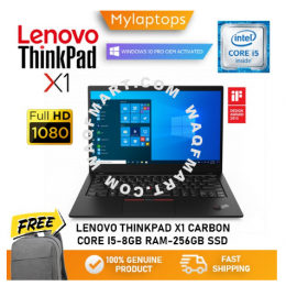 LENOVO THINKPAD X1 CARBON [CORE i5-5TH GEN / 8GB RAM / 256GB SSD] ULTRABOOK / WINDOWS 10 PRO / FREE LENOVO BAGPACK