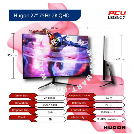 HUGON 24” & 27” 32” Curved 75Hz 2Ms FHD LED Gaming Monitor / 27 32 Inch Curved 165Hz 1Ms FHD Monitor / AMD FreeSync