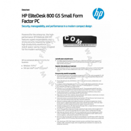 HP ELITEDESK 800 G5 SMALL FORM FACTOR DESKTOP PC (7XJ52PA )(I5-9500, 8GB, 1TB, INTEL, W10P)