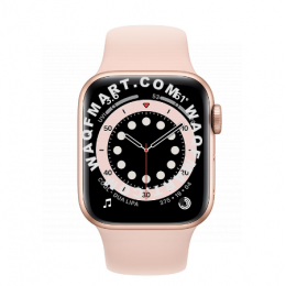 Apple/Apple Apple Watch Series 6；Gold Aluminum Metal Case；Pink & Frosted-Color Sports Strap